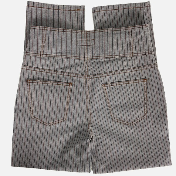 Joie Laurelle Topstitch Striped Button Fly Pants Junction Size 28 High Waisted - Picture 4 of 15